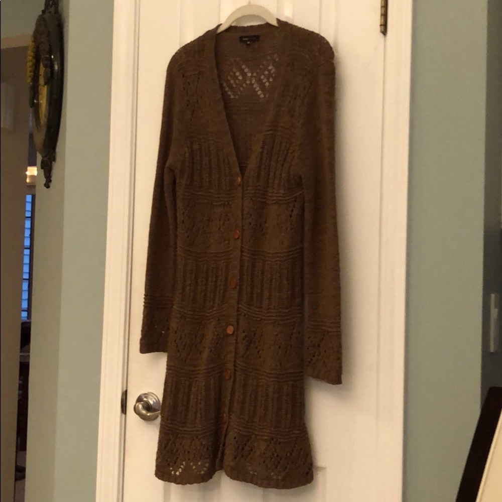 Long button down sweater